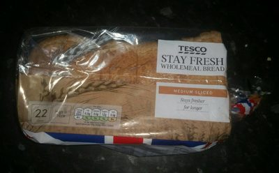 Tesco Wholemeal Stay Fresh Medium Bread - 5054269266153