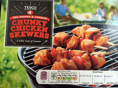 Red Pepper & Chorizo Chunky Chicken Skewers - 5054775365319