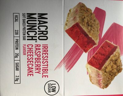 Macro Munch raspberry cheesecake protein bar - 5055950613072