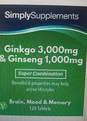 Ginkgo y ginseng simplysupplements - 5056049513549