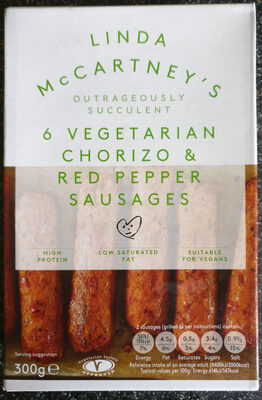 Linda McCartney Vegetarian Chorizo & Red Pepper Sausages - 5056053300708