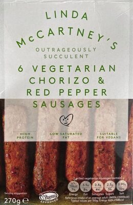 Vegetarian chorizo and red pepper sausages - 5056053304744