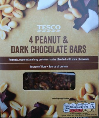 Tesco 4 peanut & dark chocolate bars - 5057008816220