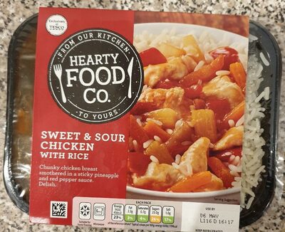Hearty Food Co. - Sweet & Sour Chicken with rice - 5057545188682