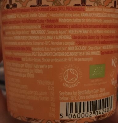 Caramel pecan praline dairy free ice cream - 5060002042403