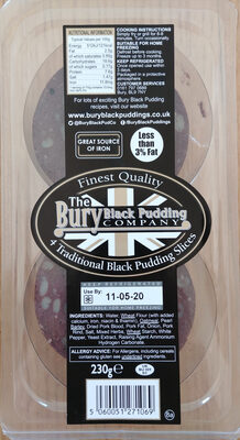 4 Traditional Black Pudding Slices - 5060051271069