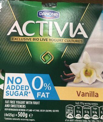 Activia 0% Fat Vanilla Yogur - 5060058335504
