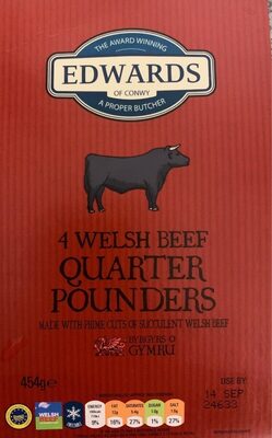 4x Welsh Beef burgers - 5060059532476