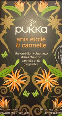 Thé Vert Sencha Anis étoilé Cannelle Bio - 20 Sachets - Pukka - 5060229013736