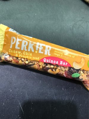 Perkier Cashew, Chia & Pumpkin Seed Quinoa Bar - 5060319170356