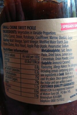 Branston Small Chunk Pickle 520G - 5060336505223