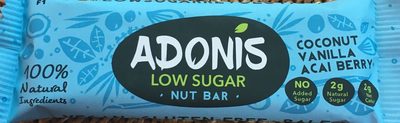 Adonis Low Sugar Coconut Vanilla & Acai Berry Nut Bar - 5060474940047