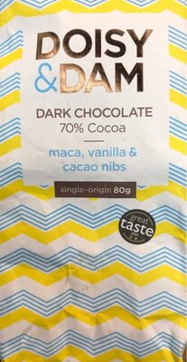 Dark Chocolate 70% Cocoa maca, vanilla & cacao nibs - 5060507100004