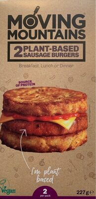Plant based sausage burgers, moving mountains - 5060728270104