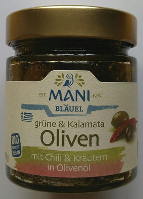 Grüne & Kalamata-Oliven mit Chili & Kräutern - 5202423200202