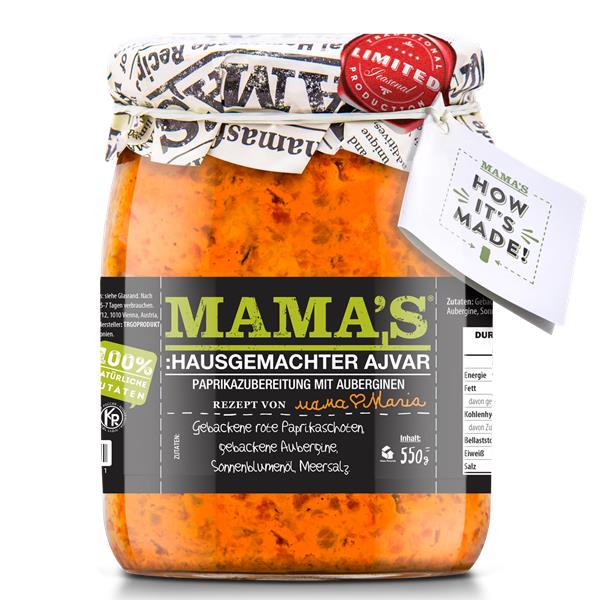 Mama's: Ajvar Mild Roasted Red Pepper Spread - 550G - 5310146002611