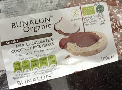 Bunalun Organic Coconut Rice Cakes 100G - 5391500913170