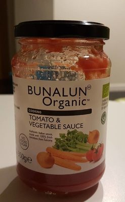 Bunalun Organic Tomato & Vegetable Sauce Gluten Free - 5391500916546