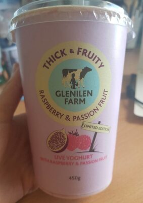 thick and fruity raspberry and passion fruit live yoghurt - 5391508961029