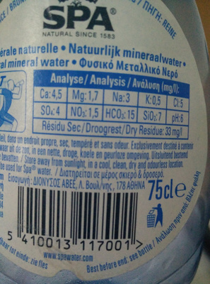 Spa Natural Water - 5410013117001