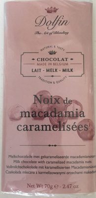 Tablette, Lait Aux Noix De Macadamia Caramelisees, Dolfin - 5413415912700