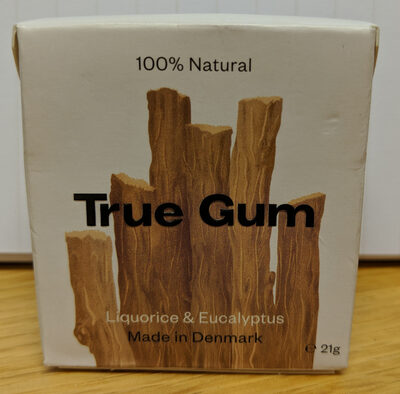 Plastic free gun True Gum Liquorice & Eucalyptus - 5700002082510