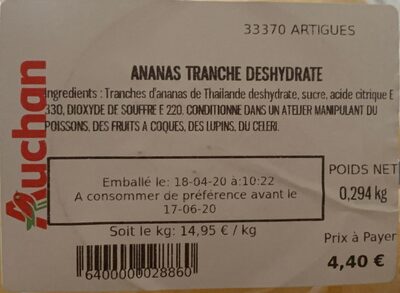 Ananas tranche deshydrate - 6400000028860