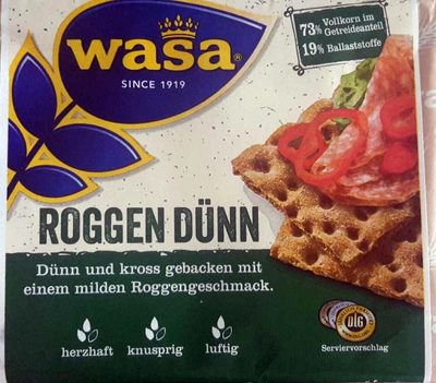 Wasa Knäckebrot Roggen dünn 205 g - 7300400126465