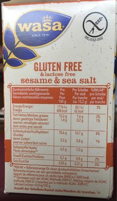 Glutenfreies Wasa , Sesam - 7300400481830