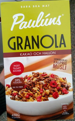 Pauluns Granola Kakao Och Hallon - 7310240001785