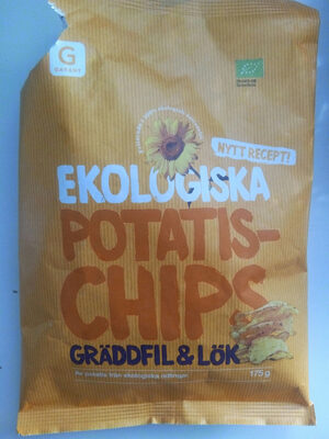 Ekologiska potatis-chips gräddfil & lök - 7340083473142