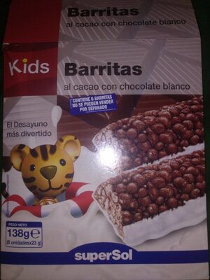 Barritas al cacao con chocolate blanco - 7430805328741