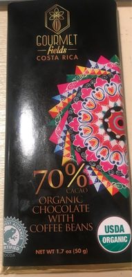Organic Chocolate with Coffee Beans 70% - 7443015120210