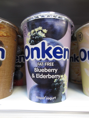 Onken Fat Free Yoghurt Blueberry & Elderberry 450G - 7610900047963