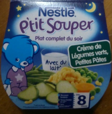 P'tit Souper Crème de Légumes verts, Petits Pâtes avec du lait - 7613033636417