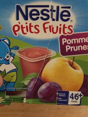 Compote Pommes Prunes P'tits Fruits Nestlé 4 x 100G + - 7613035009103
