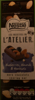 Blueberries,Almonds & Hazelnuts Dark Chocolate Sharing Bar 100G - 7613036239936