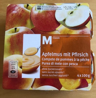 M-Classic Apfelmus mit Pfirsich - 7617027845557