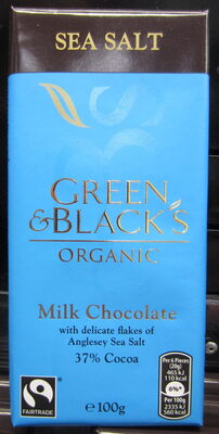 Green & black's organic chocolate bar milk chocolate with sea salt - 7622210023063