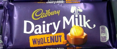 Cadbury dairy milk chocolate bar wholenut - 7622300735951