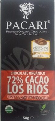 Los Rios Organic Chocolate, 72% Cacao - 7862109270042