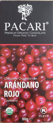 Organic chocolate with Cranberries - 7862109270974