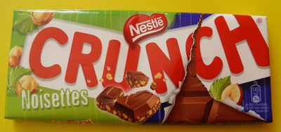 Nestle crunch, milk chocolate with crisp cereals bar, hazelnut - 8000300256307