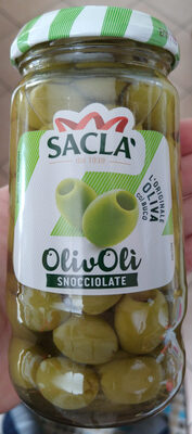 Sacla Green Pitted Olives 290G - 8001060001466