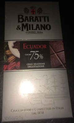 Tablette Chocolat Noir Grand Cru Equateur 75% Cacao - 8007692042426