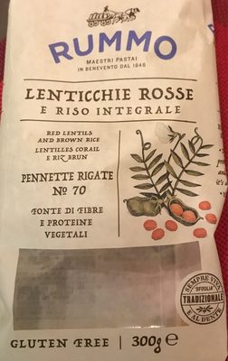 Pennette rigate lenticchie rosse e riso integrale - 8008343812702