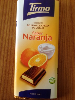 Chocolate Relleno de Crema de Yogur. Sabor Naranja - 8410085250016