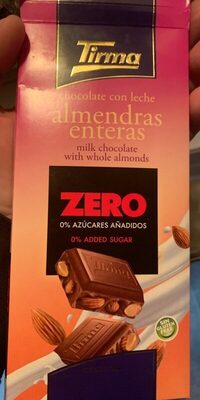 Chocolate con leche almendras enteras zero - 8410085253055