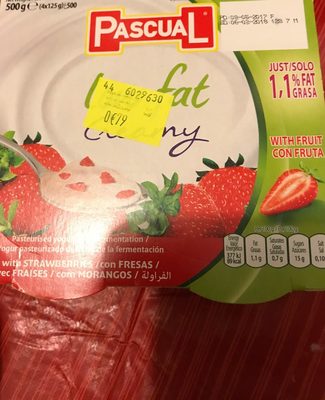 Pascual Low Fat Strawberry Yogurt - 8410128001186