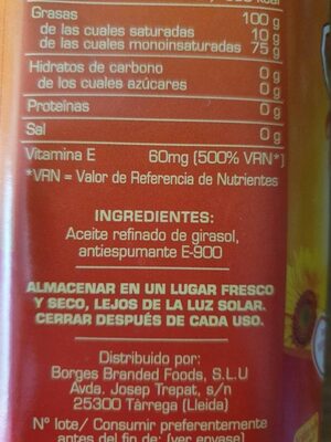 Borgefrit, Aceite Refinado de Girasol Para freir - 8410179004501